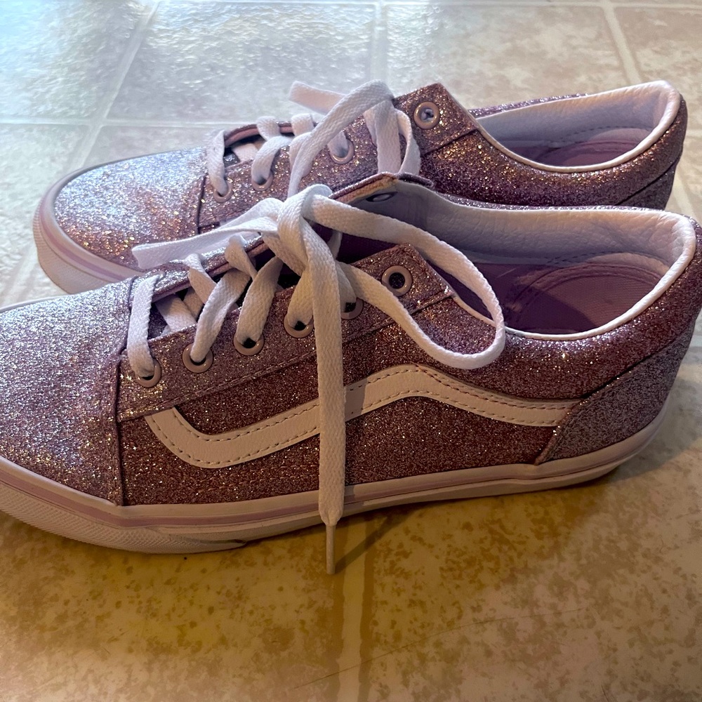 Sparkly  pink Vans.  Size 5 in Juniors.  Will fit a women Size 6.  Like new.